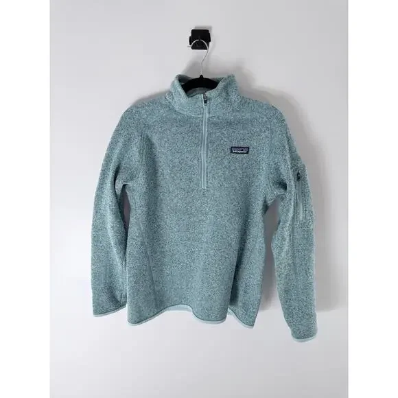 Patagonia Women's Better Sweater 1/4-Zip Fleece Pullover Teal Green-Size L - Picture 2 of 8